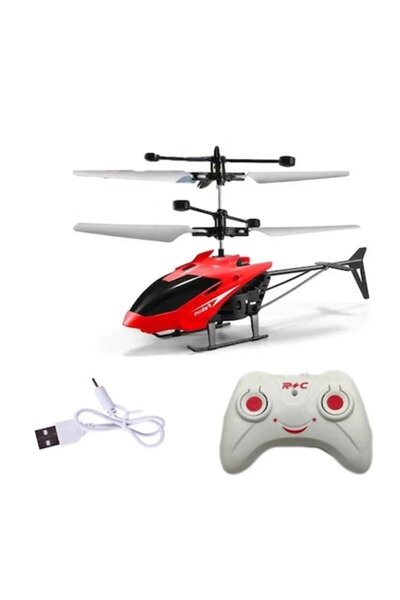 dalimag Mini elicopter cu telecomandă, roșu, set complet, 18x11cm