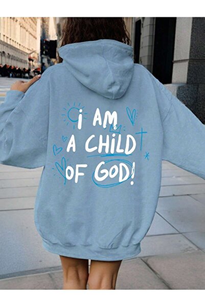 Flaubert -Sweatshirt pentru femei I am a child cu imprimeu țesătură de calitate 3iplik supradimensionat croială