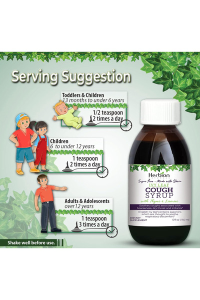 Herbion Naturals Sirop cu Frunză de Iederă, Cimbru și Lemn Dulce, 150 ml sirop