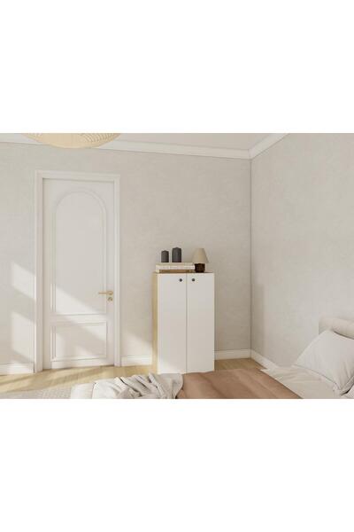 Masif Market 2 Kapaklı Çok Amaçlı Dolap Lefkas Meşe