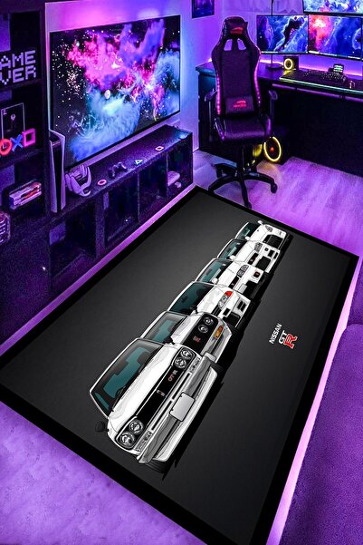 Gökotta Kaymaz Taban Makinede Yıkanabilir Spor Yarış Arabası Desenli Oyuncu G...