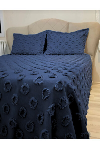 d'niss home touch of nature in your home Ponpon Desenli 3 Parça Çift Kişilik Yatak Örtüsü
