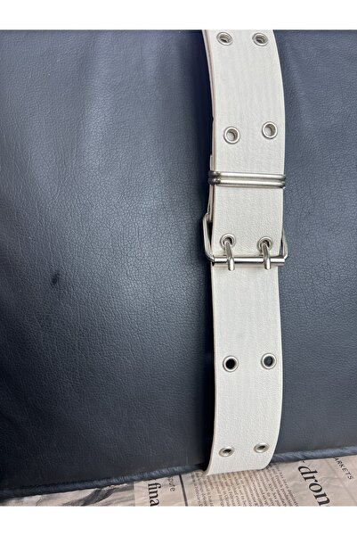 Zoula Women's Eyelet Detailed Square Roller Buckle Belt, Dress Belt, Waist Belt, Jean Belt, Unisex Belt