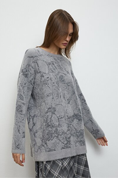 QANU Πλεκτό πουλόβερ Angora Γκρι