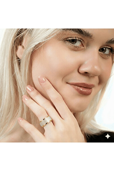Tesbihane Gold and Silver Color 316L Quality Stainless Steel Women Ring Wedding Ring 27 Size