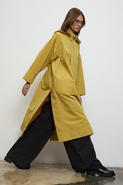 QANU Hooded Oversize Raincoat Yellow