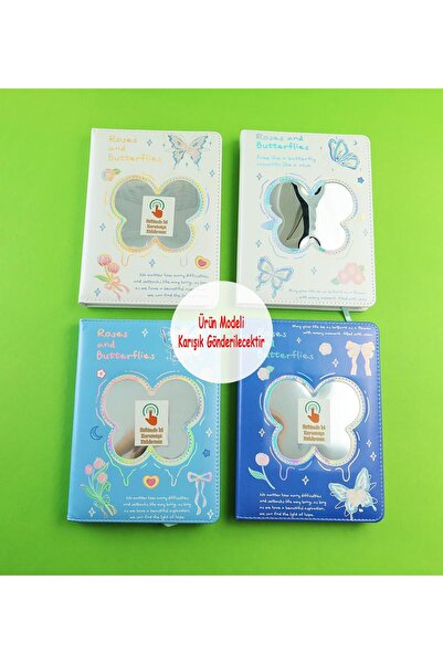 Gift Moda Roses and Butterflies Mirror Cover Notebook