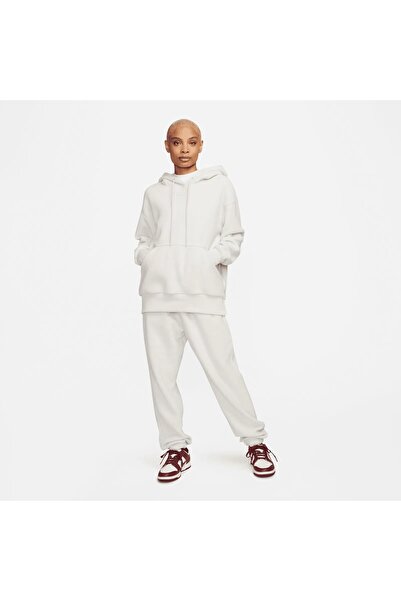 Nike Sportswear Plush Kadın Bej Hoodie Sweat Oversize Kesim