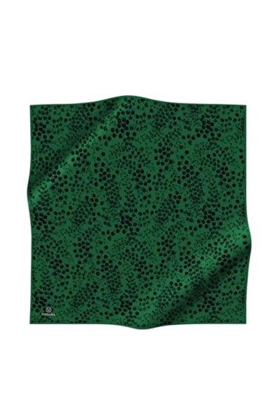 Vissona Tivil Silk Scarf 60911 - 17 - 0036 - 0001 Green Floral Pattern