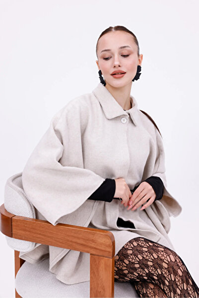 beeke Kless Women's Standard Size Medium Length Belted Cashmere Poncho 2025 New Season