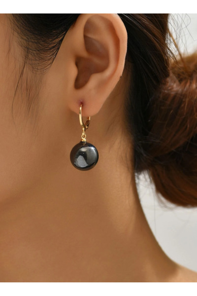 Inovius Cercei Aurii cu Perla Gri - 35557