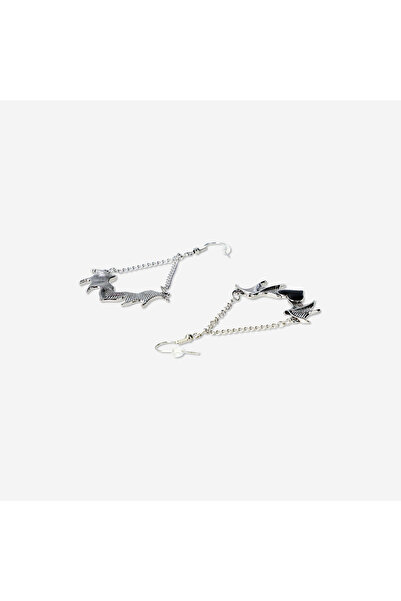 Flying Tiger Copenhagen Yarasa Şeklinde Siyah Küpe