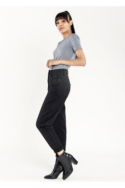 Nina Carter Blugi de damă Mom Fit negri B-P502-8 M10