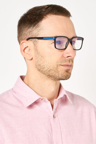 A & A Glasses Men WR-S6920S Rectanglular Reading Glasses, Black