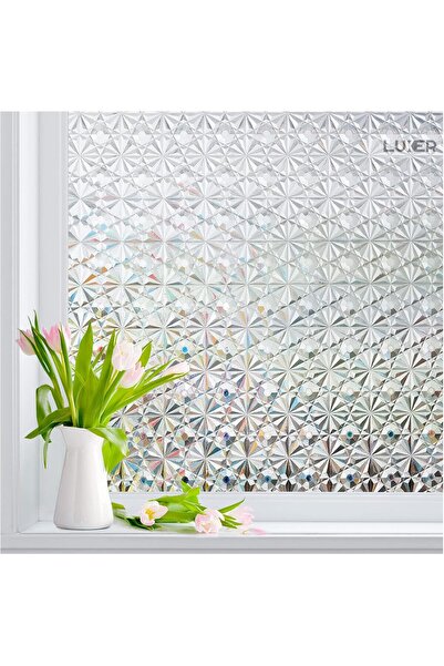 LUXER Folie Decorativa Privacy Pentru Geamuri, Protectie UV, Model Diamant, D...