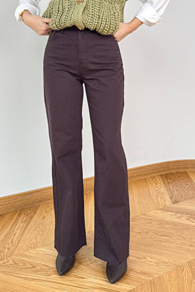 Cappmoda Jean-1077 Bitter Brown Relaxed Fit Cropped Leg Jeans