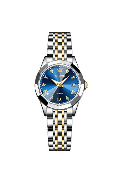 OLEVS Ceas de damă cuarț analogic cu afișaj dată elegant business argintiu