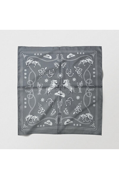 Sultan İpek Kovboy Desenli Fular / Bandana 52x52