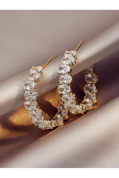 Inovius Cercei Aurii cu Strasuri