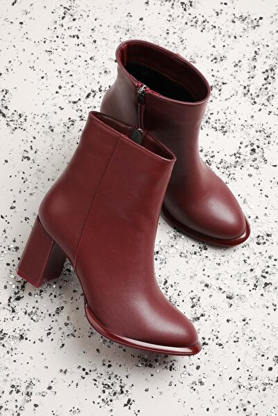 Gondol Kadın Klasik Topuklu Ofis Botu mad.1350 Bordo