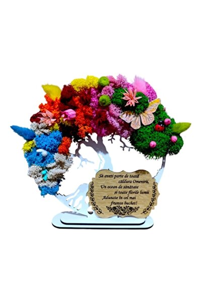 OEM Copacul Vietii 4 anotimpuri personalizat cu mesaj standard, 20cm, Alb