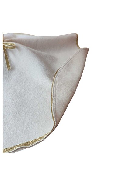 MODA NUR Christmas Tree Underlay, Pine Tree Foot Carpet Cover, Cream Color, Plush 70 cm