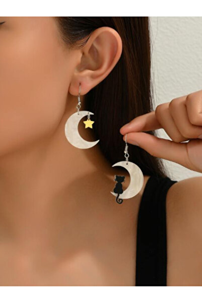 Inovius Cercei de Halloween Tip Luna si Pisica - 95164