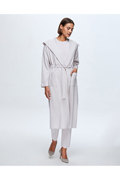 MISS DALIDA T24K-9007 Beli Kuşaklı Düz Renk Hırka RAME-BONE