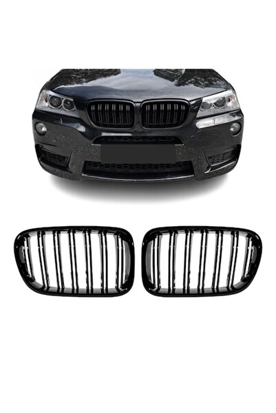 AutoUp Grile duble BMW X3 X4 F25 F26, 2010-2014 - Negru lucios