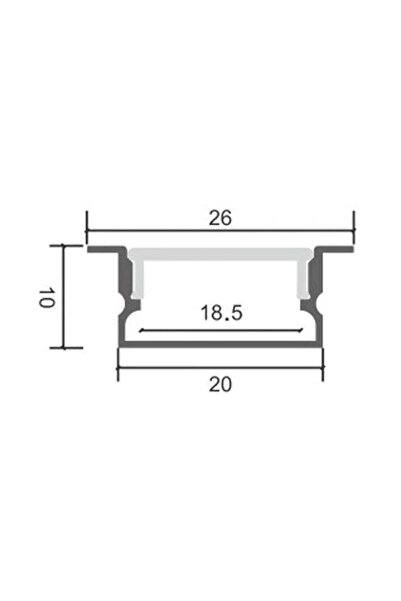 RFAN Profil LED încastrat, 20 x 10, lungime 2m, aluminiu