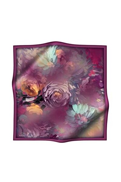 Vissona Μεταξωτό μαντήλι Tivil 60842 - 10 - 0026 Σκούρο ροζ μοτίβο ακουαρέλας