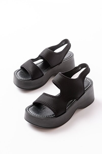 Budi 24414-573 Black Dalgıç Daily Wedge Heel Women's Sandals