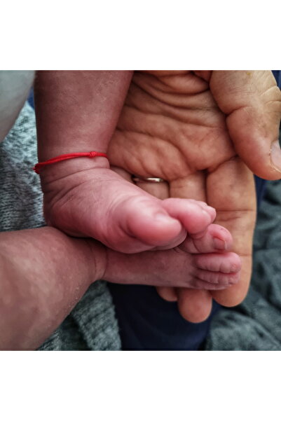 Wild Bracelets Set of 2 Adjustable Mother and Baby Bracelets made of red silk cord
