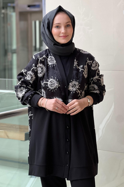 FUAT GÜRSEN Fuat Gürşen Floral Embroidered Sequin Embroidered Cap