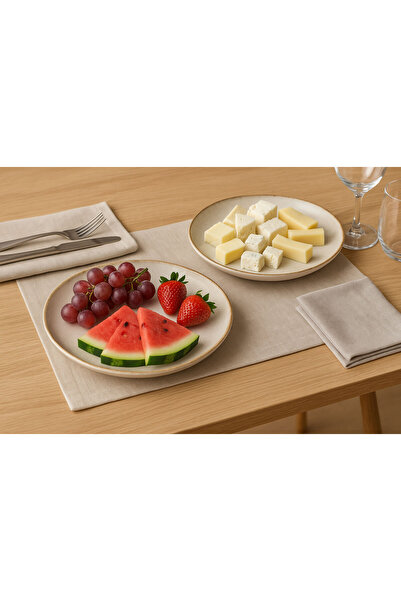 SİHİRLİ AYAKLAR 2 Pieces Modern Porcelain Serving Plate Stylish Tableware Presentation Cake Presentation Plate 27cm