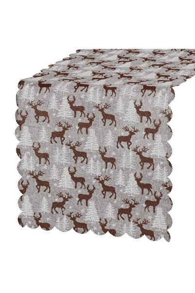 Optim Solution Traversă de masă decorativă, cu motive de Crăciun, material te...