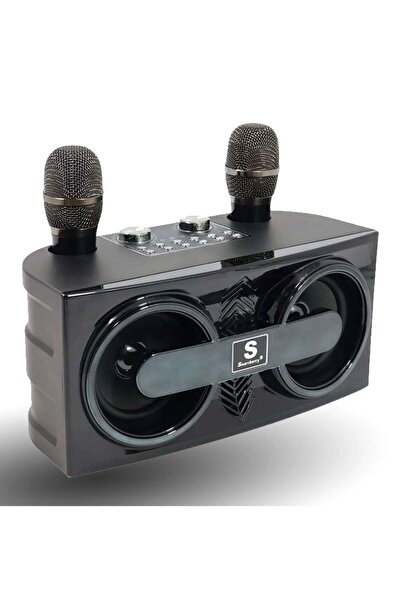 SMART BARRY مكبر صوت كاريوكي M25 محمول بتقنية البلوتوث مع ميكروفون لاسلكي مزدوج