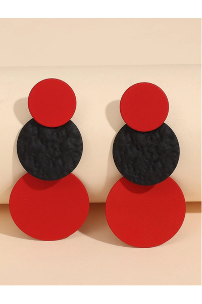 Inovius Cercei lungi Rosii cu Negru - 121751