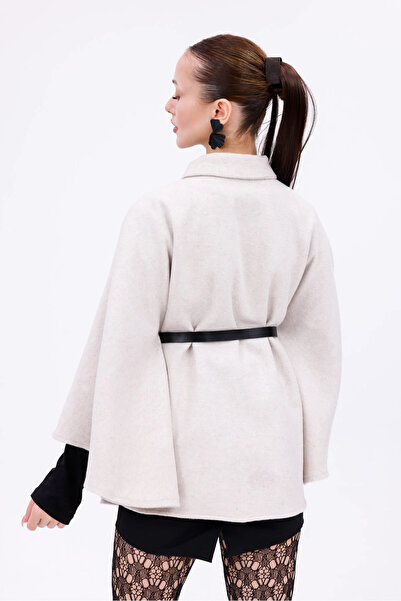 beeke Kless Women's Standard Size Medium Length Belted Cashmere Poncho 2025 New Season