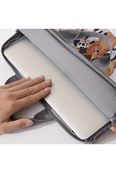 Dodemert Home Dog-Themed Soft Fabric Zippered Protective Polyester Notebook Bag Case (38.1 cm)