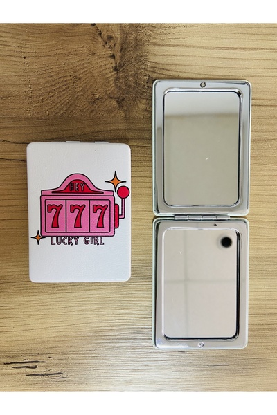 synshop Slot Luck Girl Pembe Makyaj Cep Çanta Ayna 1 Tarafı Büyüteçli Katlanır