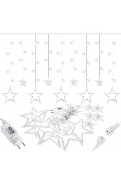 SERSIMO (DL) Curtain light installation with 138 LEDs, 2m, for indoor/outdoor, white lighting stars