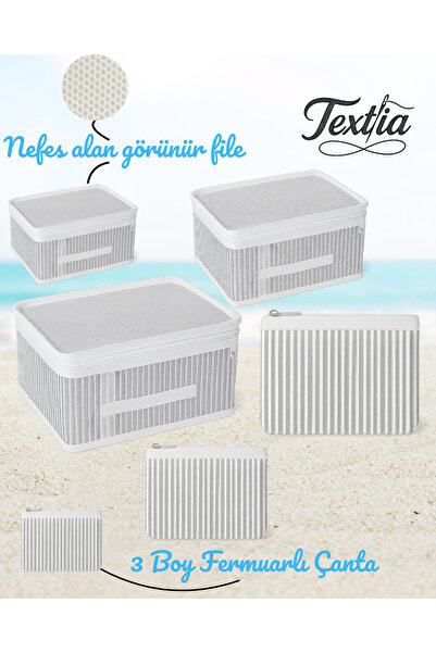 Textia Home 6-Piece Baby Care Bag Hospital Discharge Maternity Bag, Organizer Set / Striped