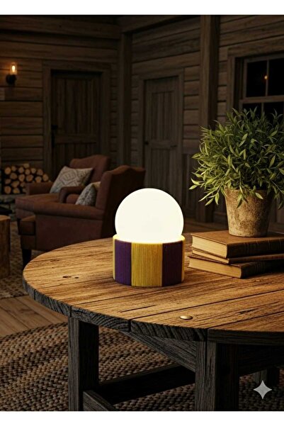 poplinhome Modern Tasarım Makrome İp Abajur Dekoratif Lamba Masa lambası Glop...