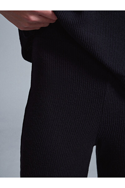 Dilvin 71910 Yüksek Bel Örme Pantolon-Siyah