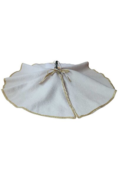 MODA NUR Christmas Tree Underlay, Pine Tree Foot Carpet Cover, Cream Color, Plush 70 cm