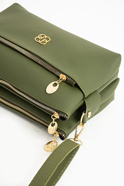 Rosmod Geantă de mână și de umăr cu două compartimente pentru femei, kaki