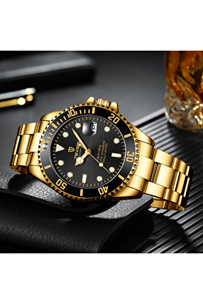 Tevise Automatic Mechanical Watch Gold Steel