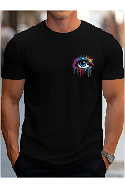 TİMİSİVA Μπλουζάκι Unisex oversized COLORFUL EYE B με τύπωμα Βαμβακερό με κον...