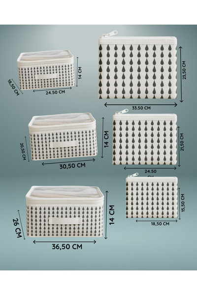 Textia Home 6'lı Bebek Bakım Çantası Hastane Çıkış Doğum Çantası ,Organizer Set -Damla